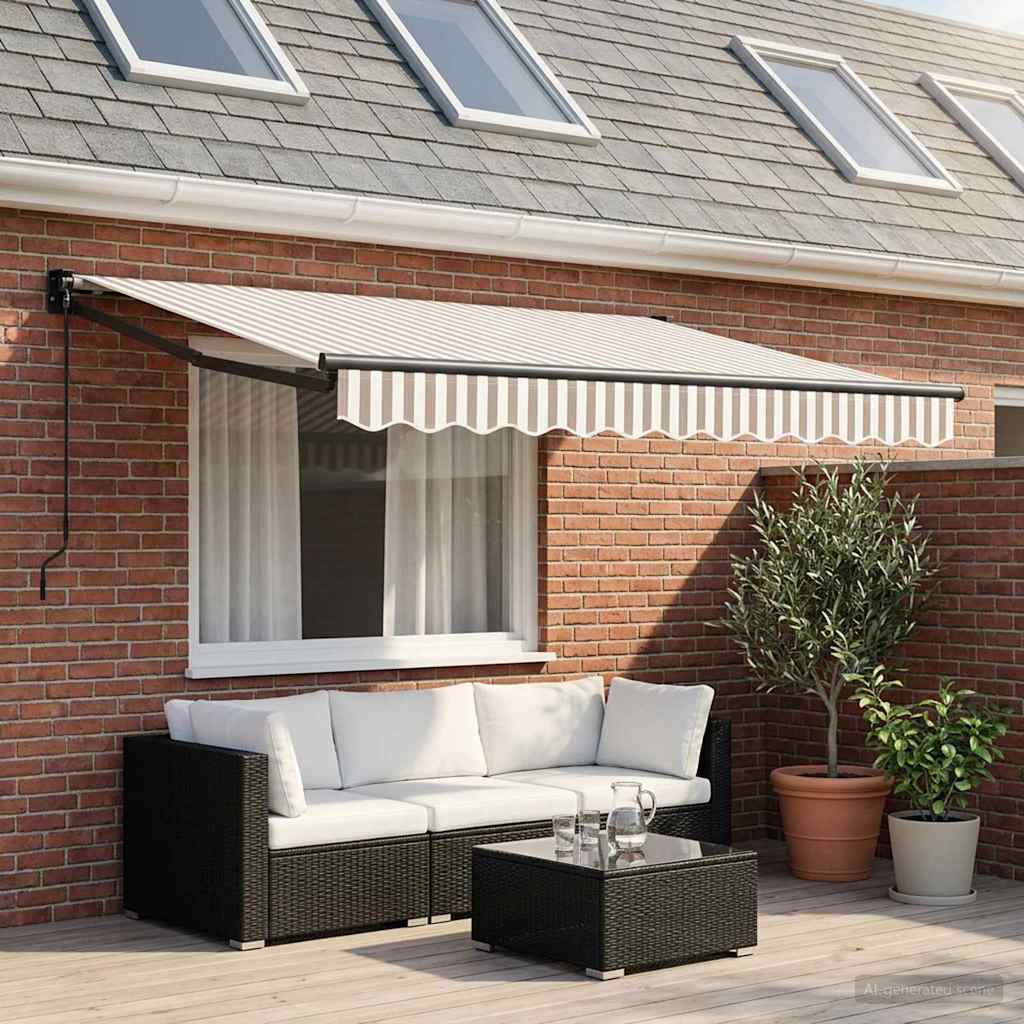 vidaXL Toldo retráctil Gris claro y blanco. 3 x 2,5 m