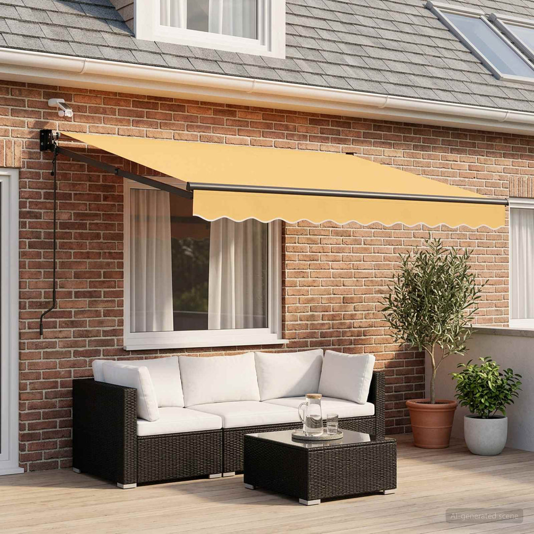 vidaXL Toldo Retráctil Eléctrico Arena 100% Poliéster y Aluminio