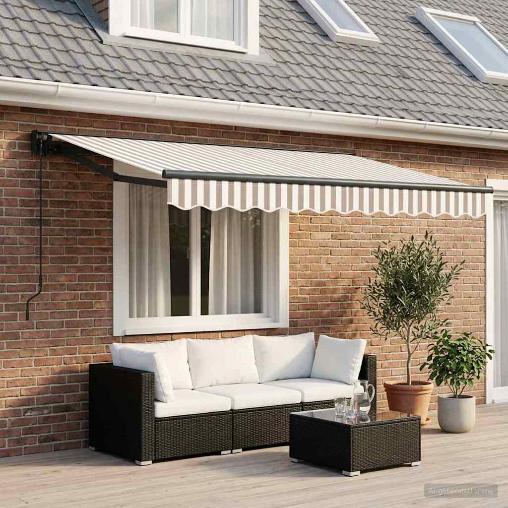 vidaXL Toldo retráctil Gris claro y blanco. 3,5 x 2,5 m