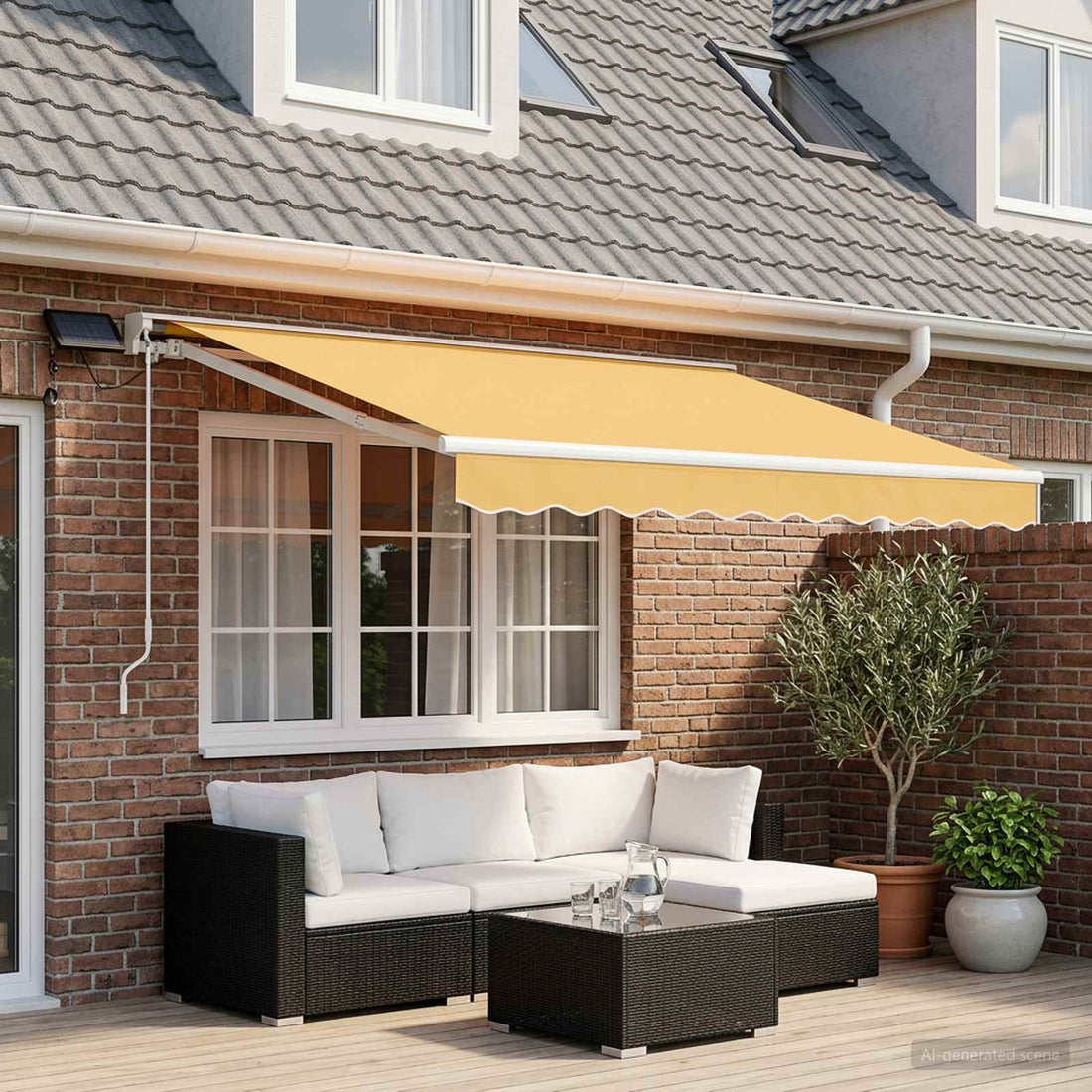 vidaXL Armazón de toldo manual con LEDs Arena 2,5 x 2 m