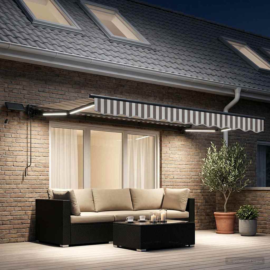 vidaXL Armazón de toldo manual con LEDs 3,5 x 2,5 m