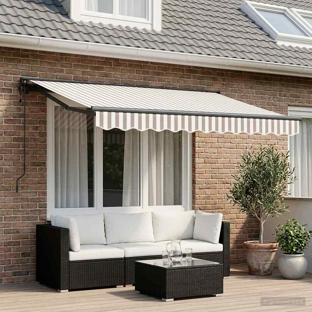 vidaXL Toldo retráctil Gris claro y blanco. 3 x 2,5 m