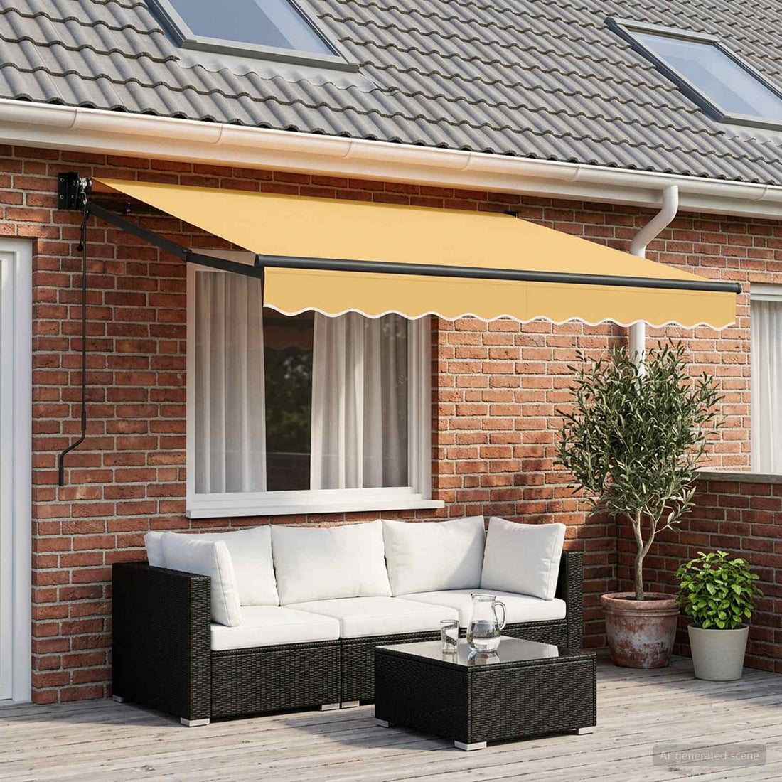 vidaXL Toldo retráctil Arena 3,5 x 2 m Poliéster y metal