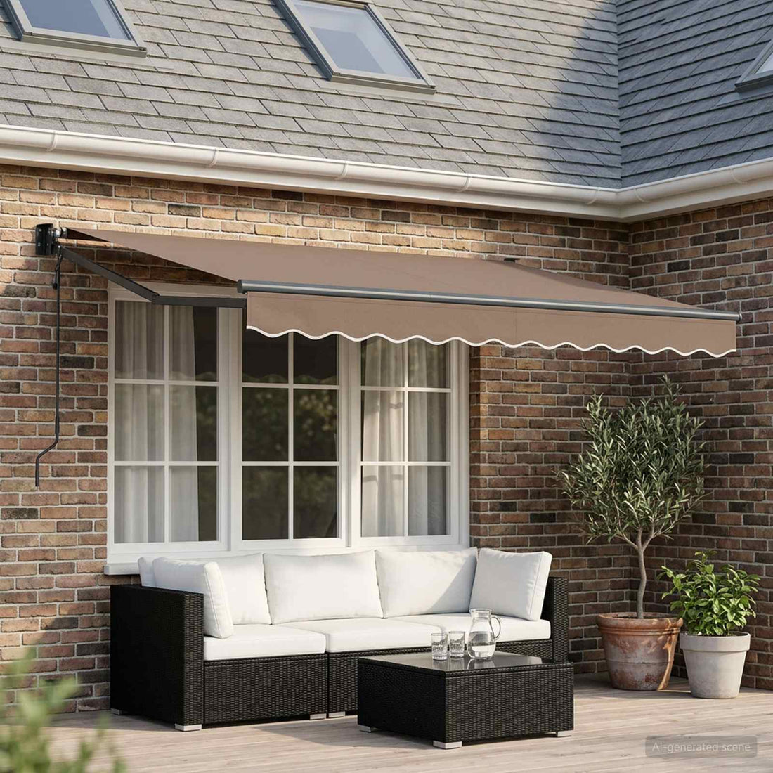 vidaXL Toldo retráctil Gris topo 3,5 x 2 m Poliéster y metal