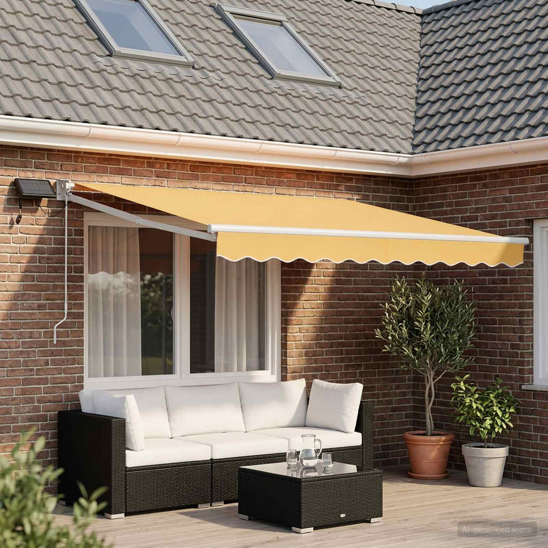 vidaXL Toldo manual retráctil con LEDs Arena 100% Poliéster y Aluminio