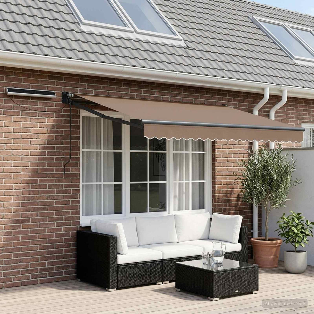 vidaXL Toldo Retráctil Eléctrico Gris topo 3,5 x 2 m