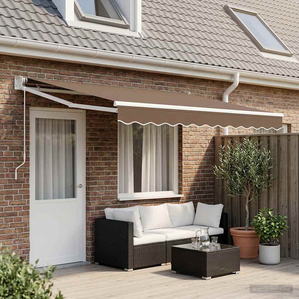 vidaXL Toldo retráctil Gris topo 4 x 2 m Poliéster y metal