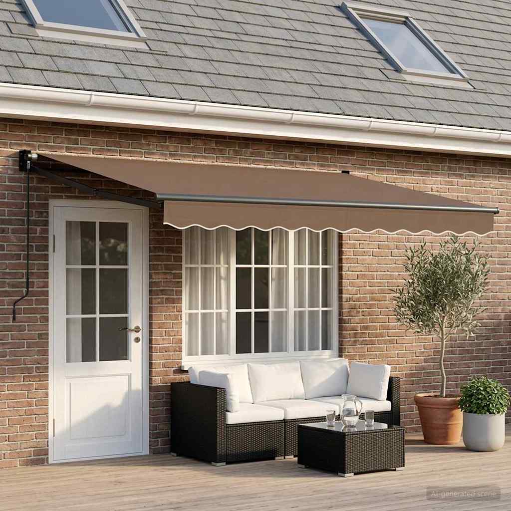 vidaXL Toldo retráctil Topo 4,5 x 3 m 100% Poliéster y Aluminio
