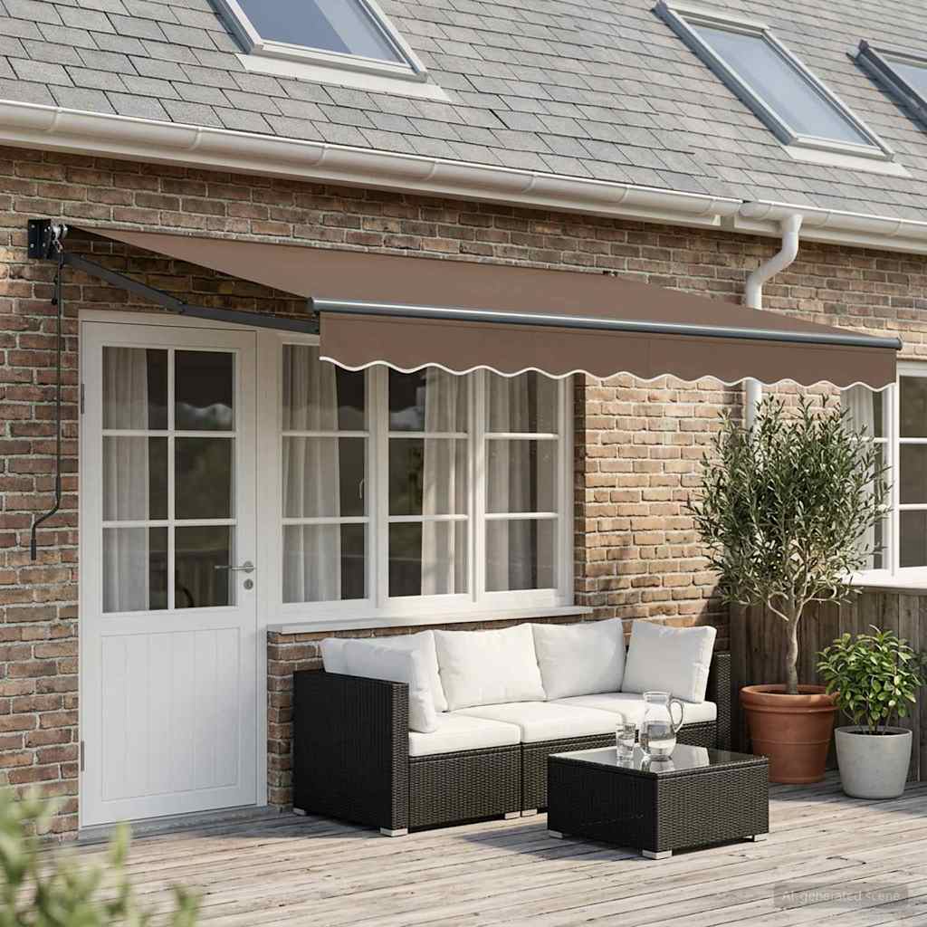 vidaXL Toldo retráctil Gris topo 4 x 2 m Poliéster y metal