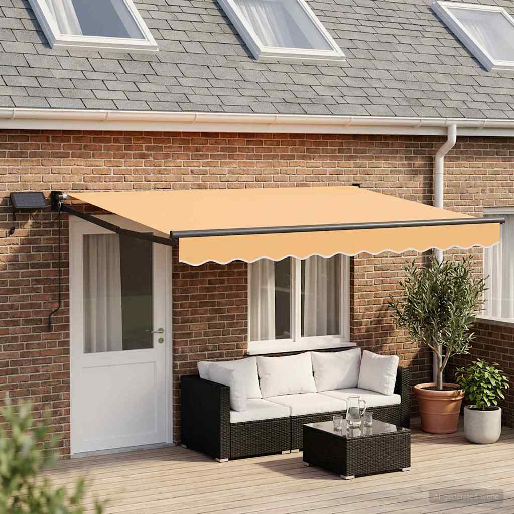vidaXL Toldo manual retráctil con LEDs Arena 100% Poliéster y Aluminio