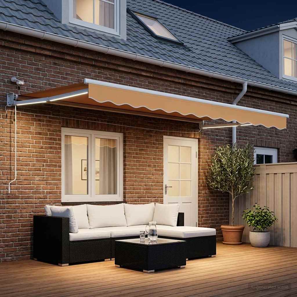 vidaXL Toldo Retráctil Eléctrico Arena 100% Poliéster y Aluminio