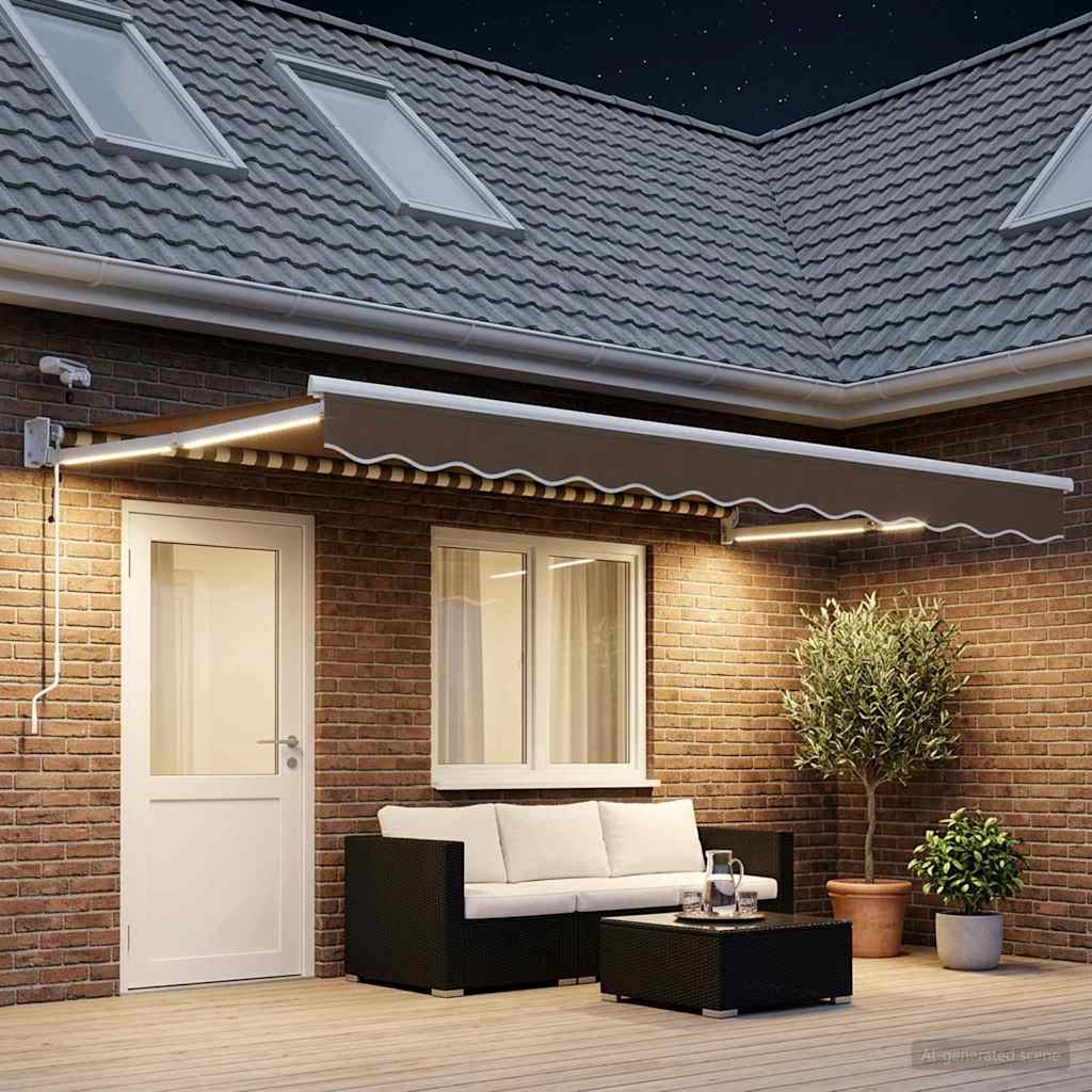 vidaXL Toldo Retráctil Eléctrico Topo 100% Poliéster y Aluminio