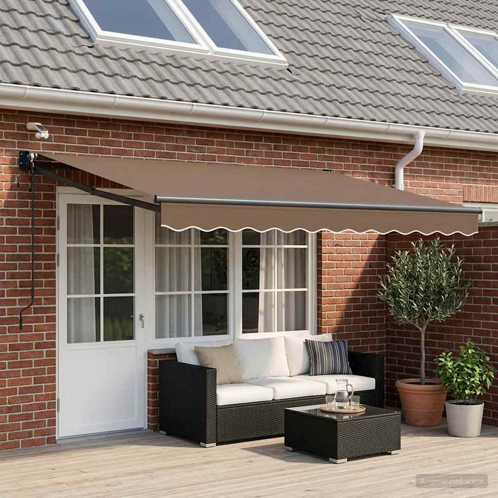 vidaXL Toldo Retráctil Eléctrico Topo 100% Poliéster y Aluminio