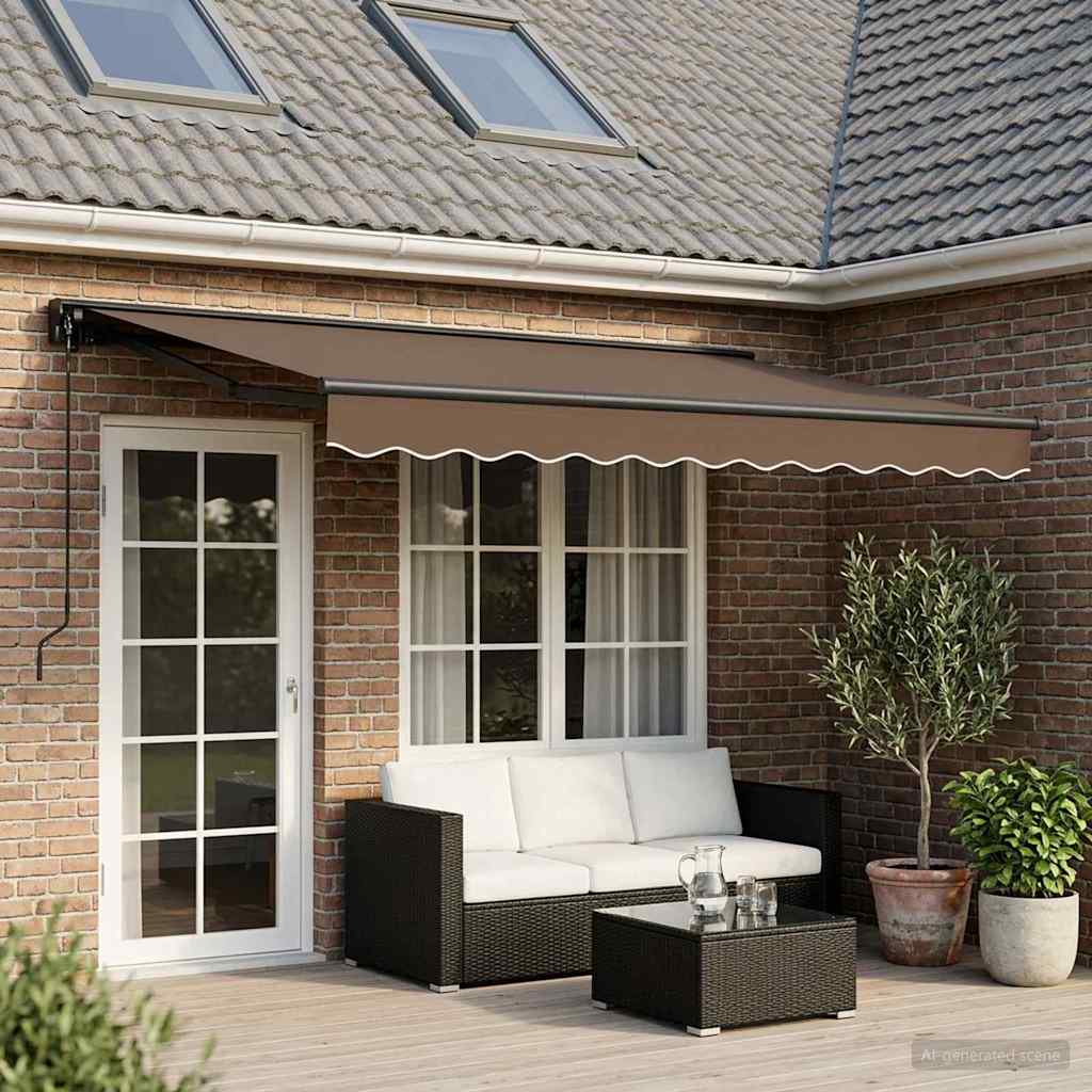 vidaXL Toldo retráctil manual Topo 4 x 3,5 m Poliéster y Aluminio