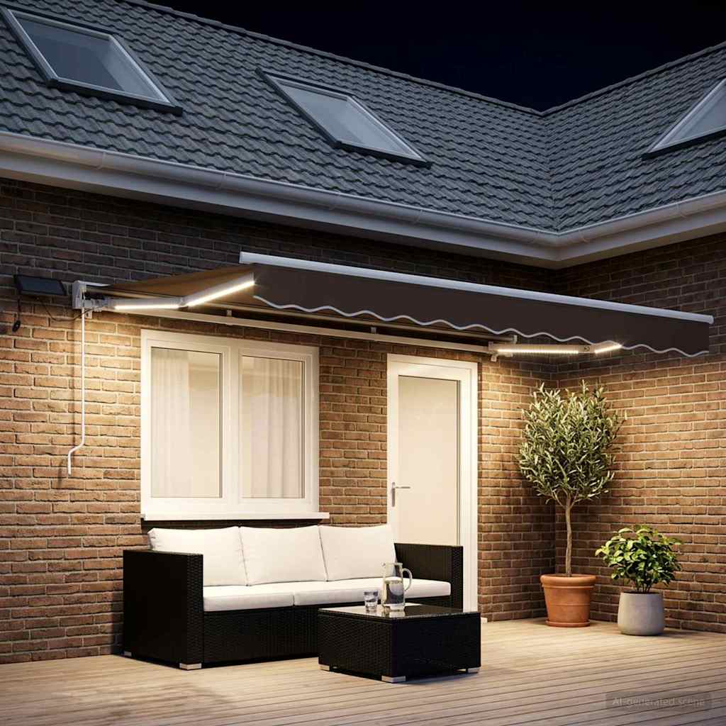 vidaXL Armazón de toldo manual con LEDs Topo 4,5 x 3,5 m