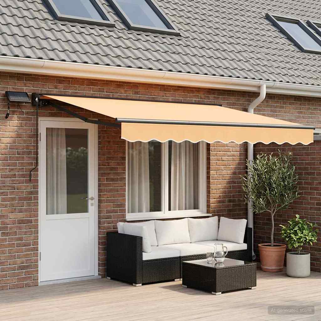 vidaXL Armazón de toldo manual con LEDs Arena 4,5 x 3,5 m