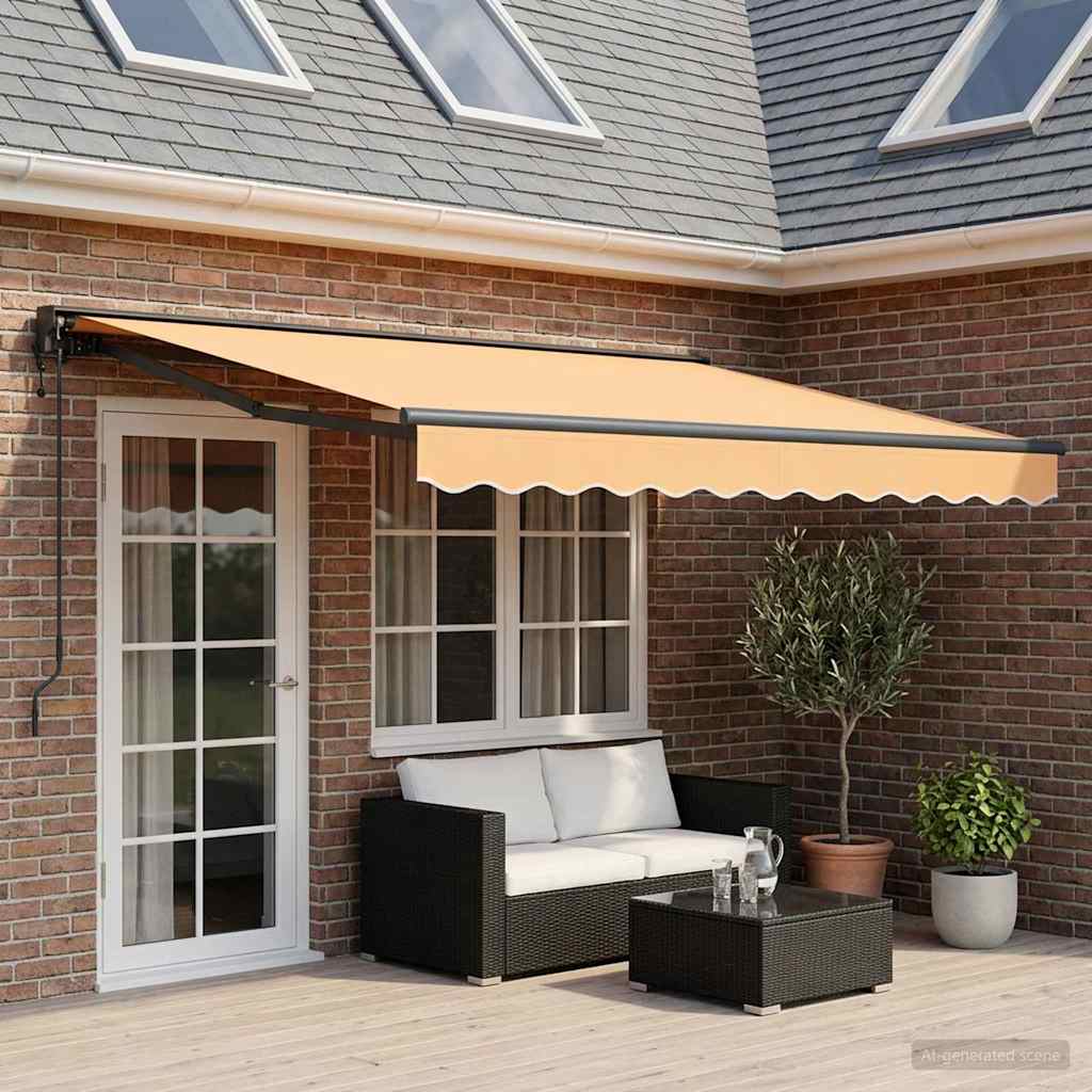 vidaXL Toldo retráctil Arena 5 x 3 m Poliéster y Aluminio
