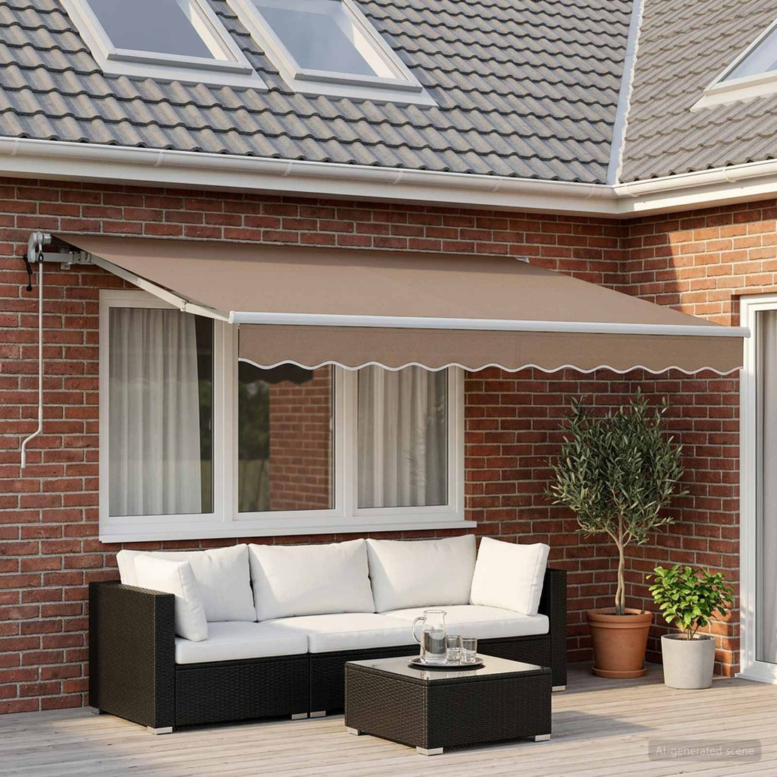 vidaXL Toldo retráctil Gris topo 300 x 250 cm Tela y Aluminio