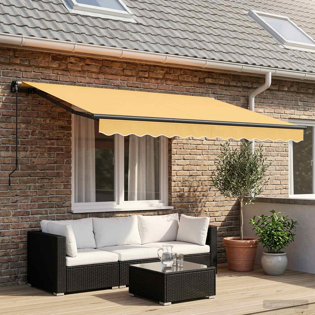 vidaXL Toldo retráctil Arena 300 x 250 cm Poliéster y Aluminio