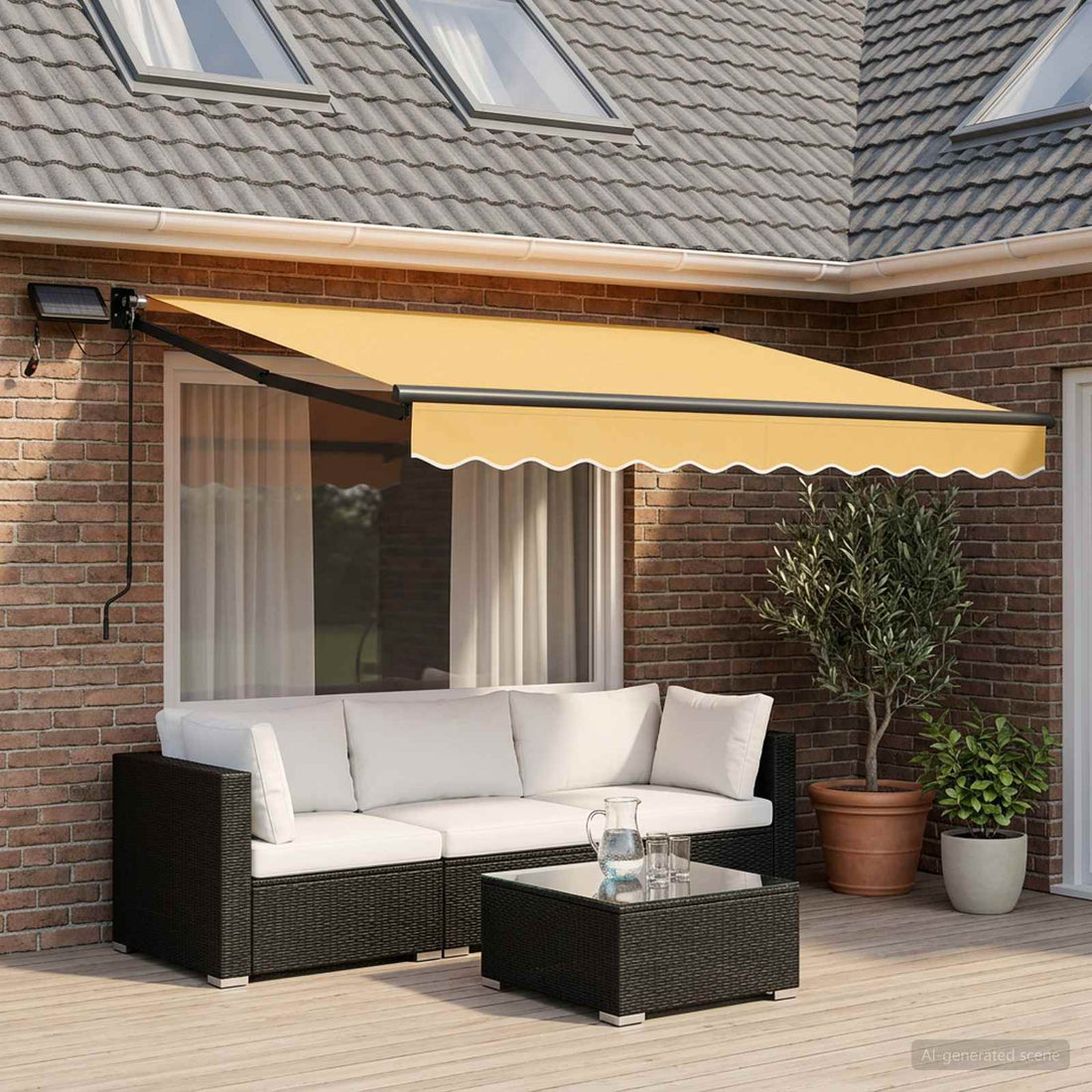vidaXL Toldo manual retráctil con LEDs Arena 100% Poliéster y Aluminio