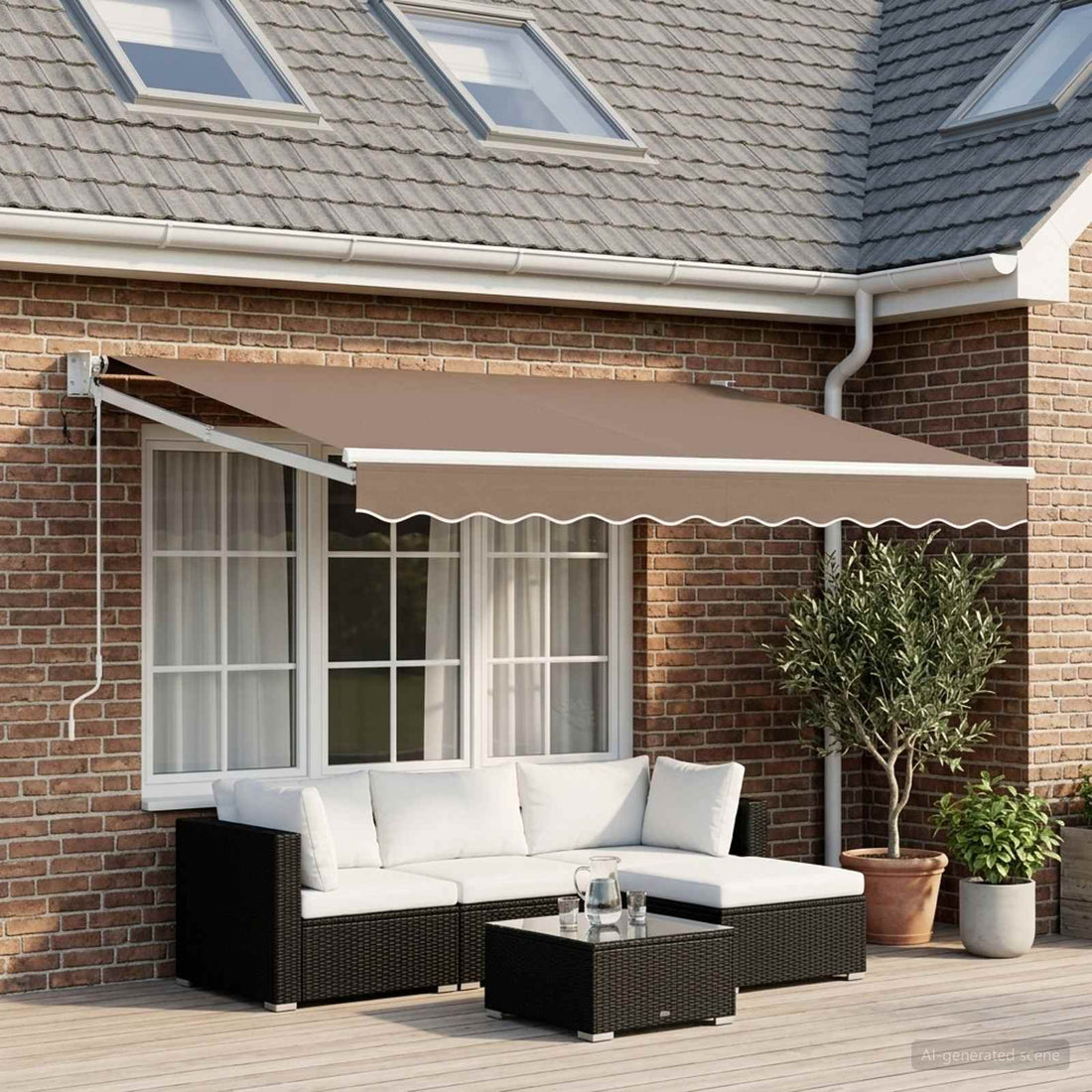 vidaXL Toldo Retráctil Eléctrico Topo 100% Poliéster y Aluminio