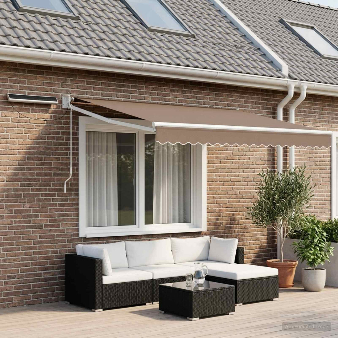 vidaXL Toldo Retráctil Eléctrico Gris topo 3 x 2,5 m