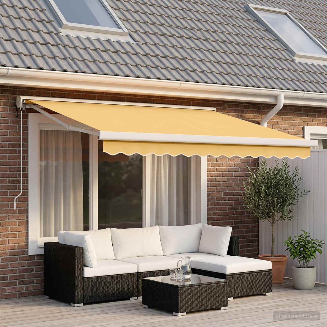 vidaXL Toldo retráctil Arena 300 x 250 cm Tela y Metal