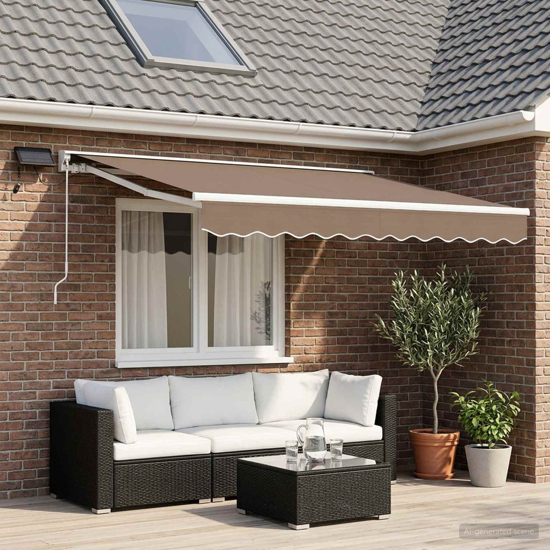 vidaXL Armazón de toldo manual con LEDs Topo 3 x 2,5 m