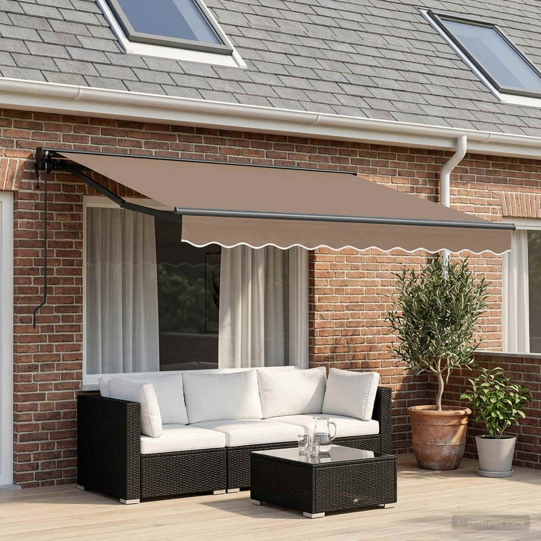 vidaXL Toldo retráctil Topo 3 x 2,5 m Poliéster y Aluminio