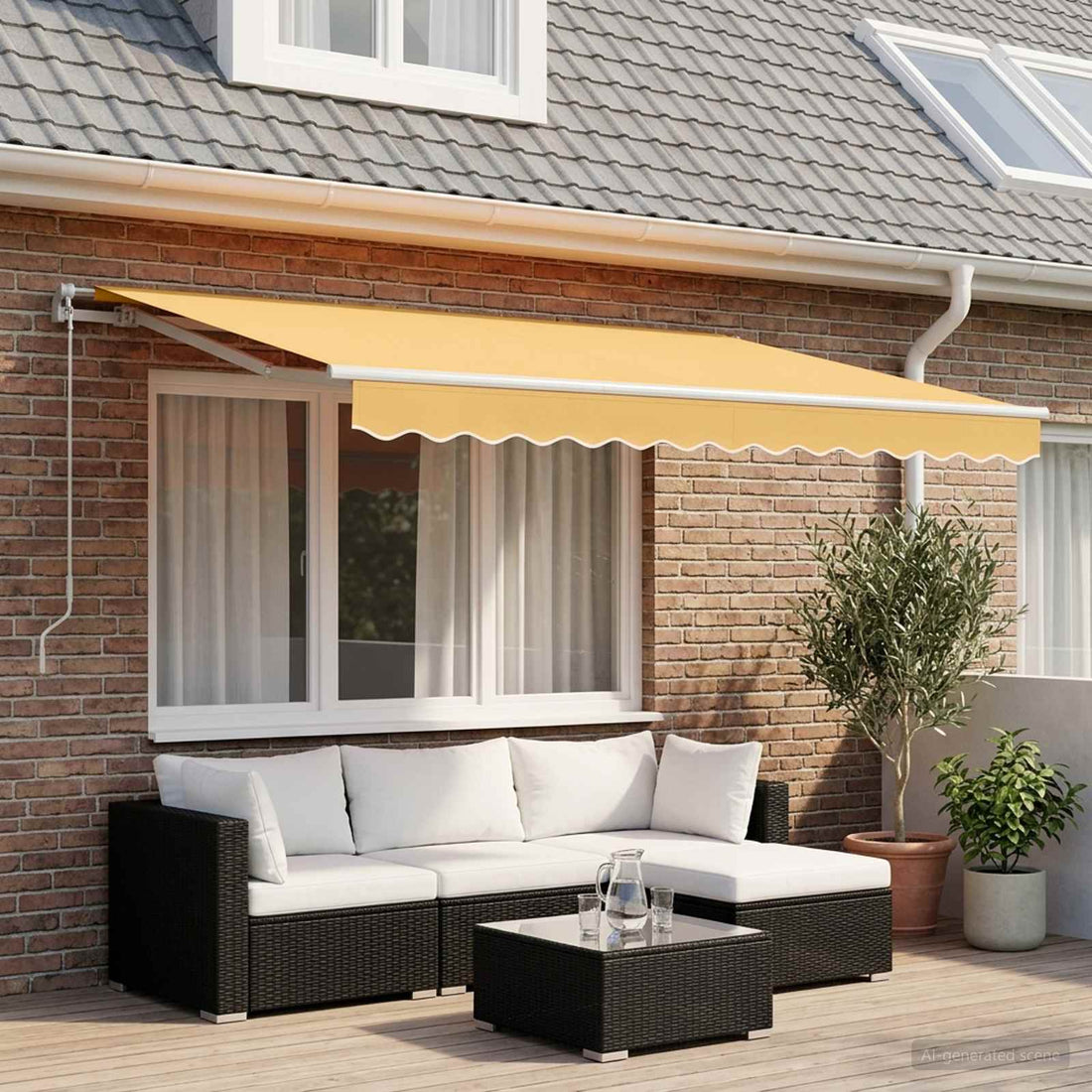 vidaXL Toldo retráctil Arena 3,5 x 2,5 m Poliéster y Aluminio
