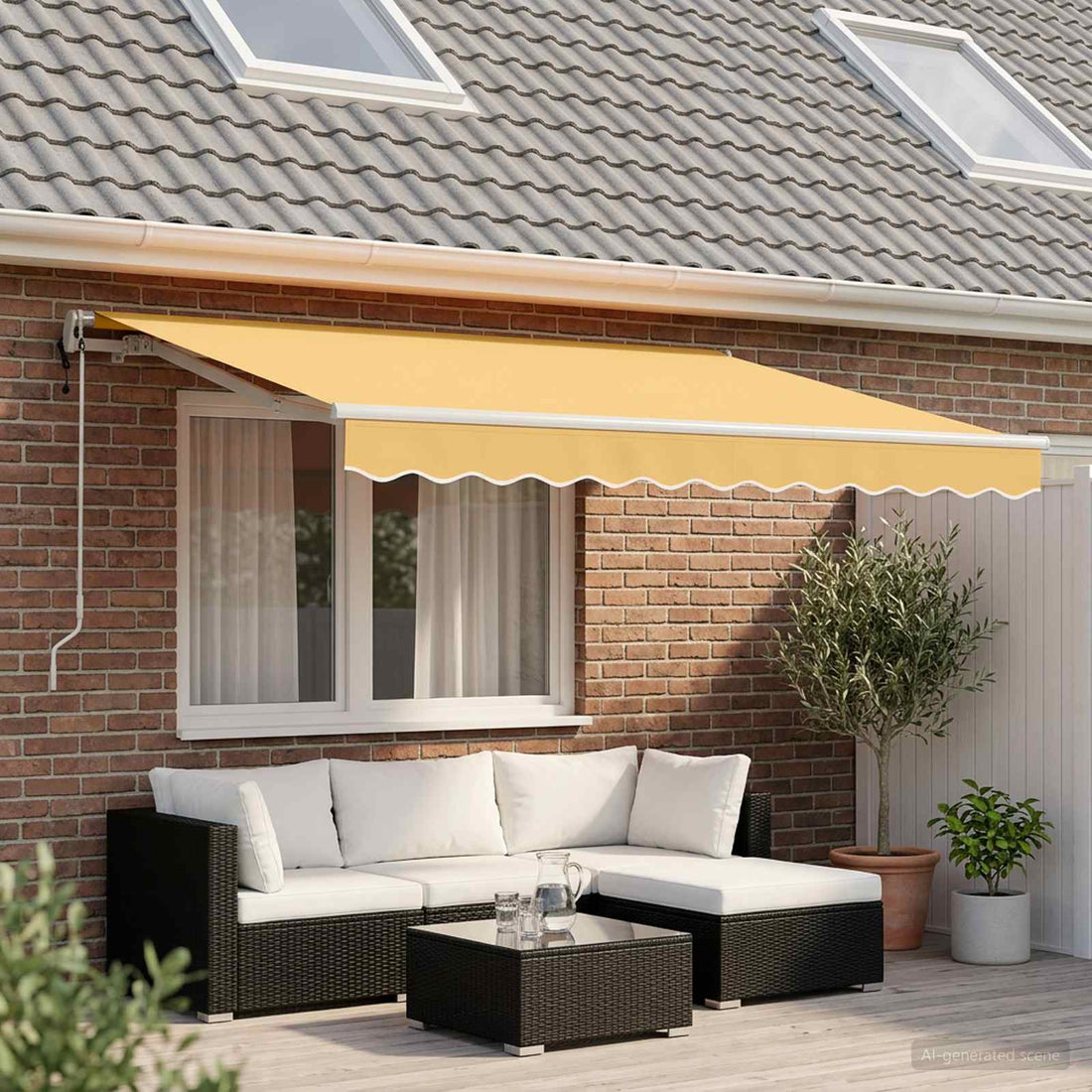 vidaXL Toldo retráctil Arena 350 x 250 cm Tela y Aluminio