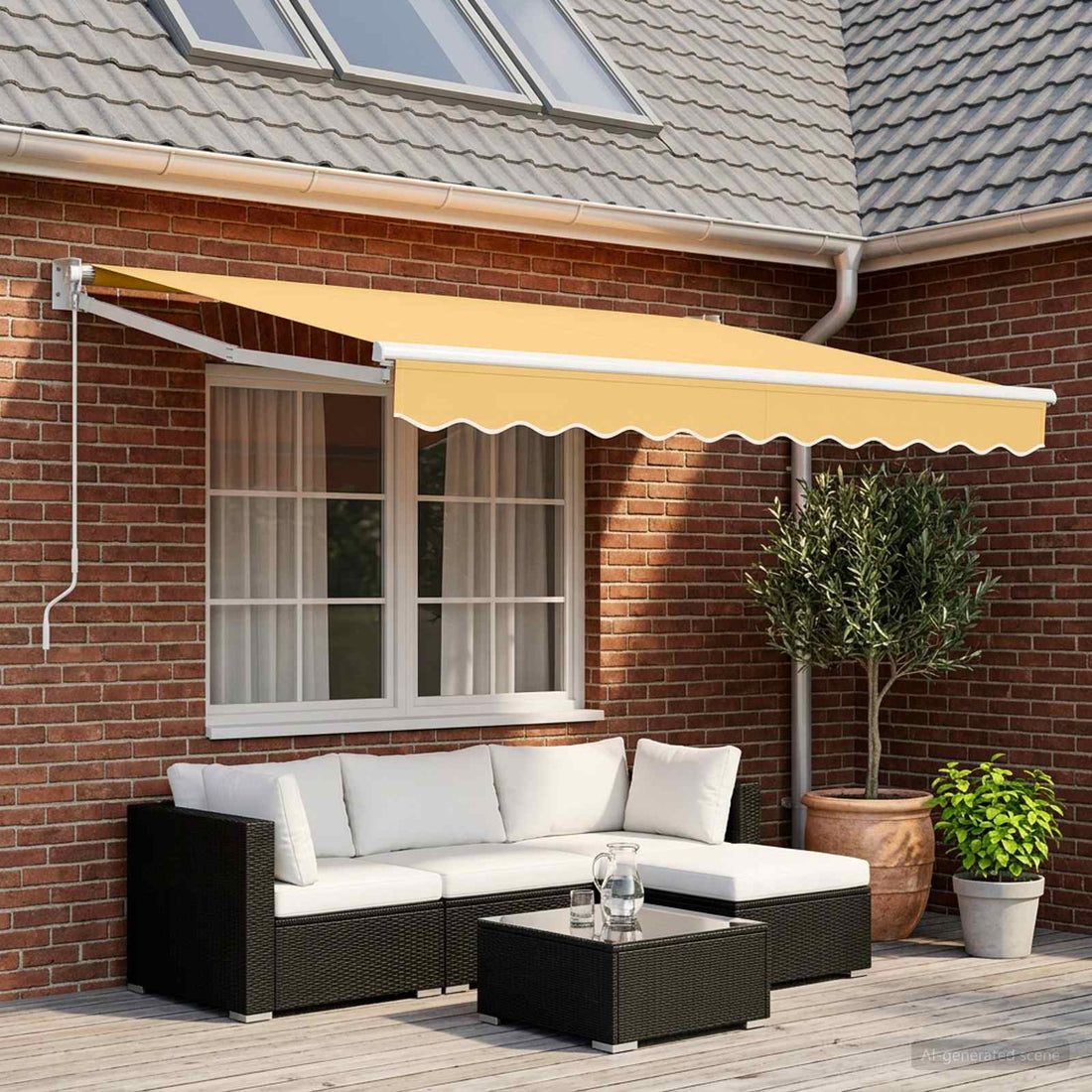 vidaXL Toldo retráctil Arena 3,5 x 2,5 m 100% Poliéster y Aluminio