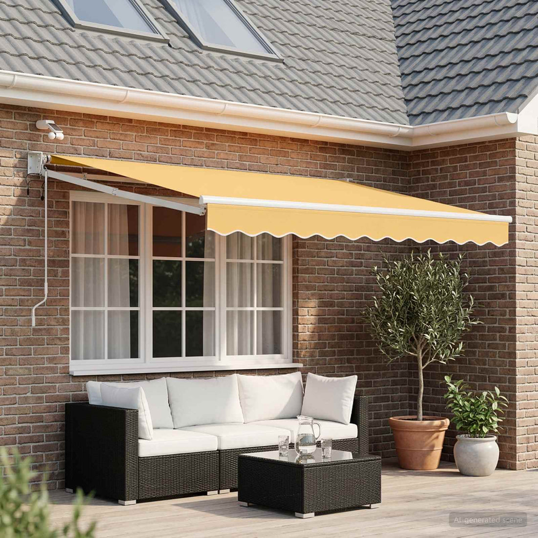 vidaXL Toldo Retráctil Eléctrico Arena 100% Poliéster y Aluminio