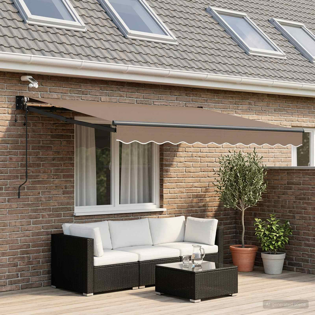 vidaXL Toldo Retráctil Eléctrico Topo 100% Poliéster y Aluminio