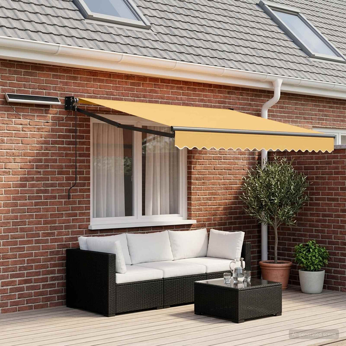 vidaXL Toldo Retráctil Eléctrico Arena 3,5 x 2,5 m