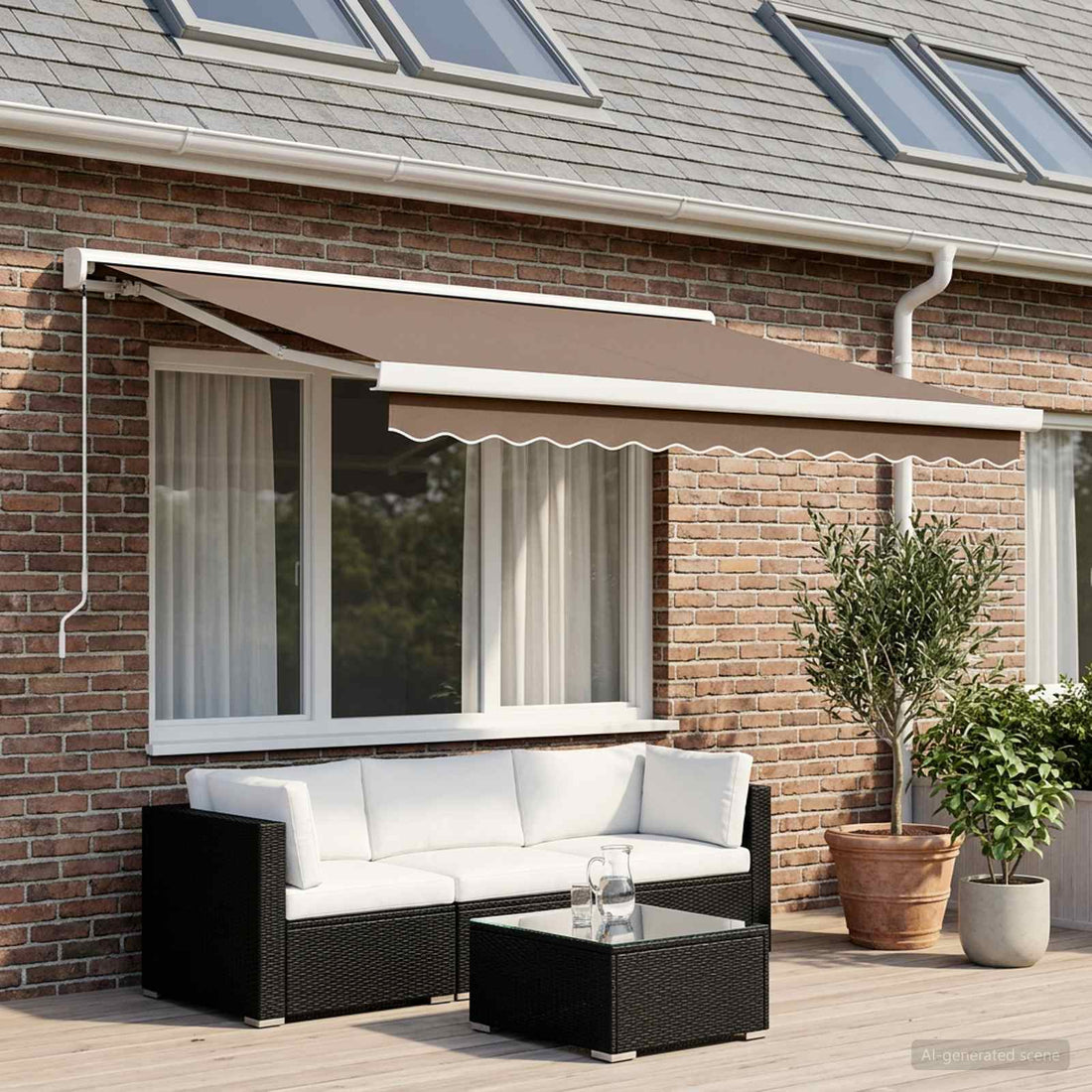 vidaXL Toldo retráctil Topo 350 x 250 cm Lona y Aluminio