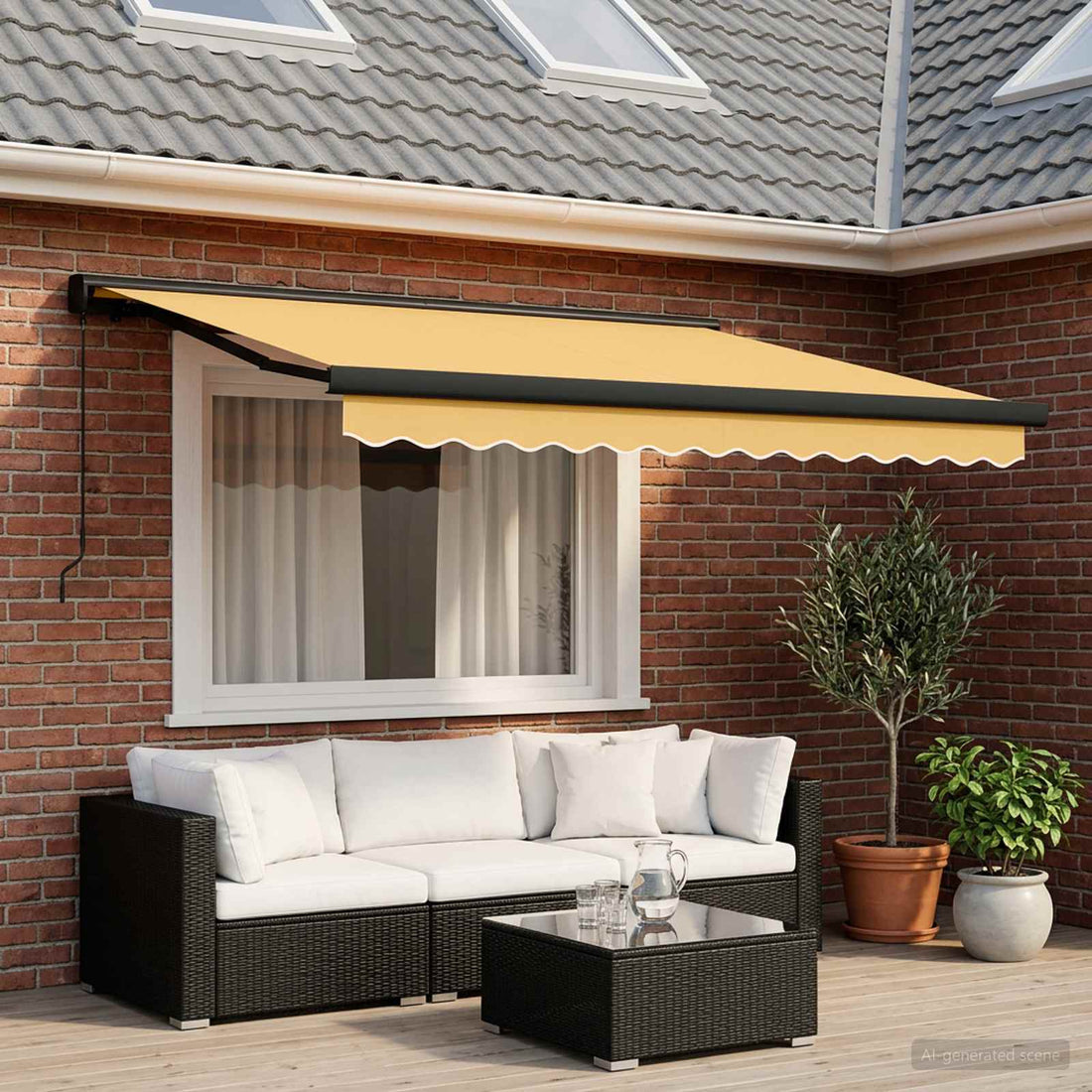 vidaXL Toldo retráctil Arena 350 x 250 cm Lona y Aluminio