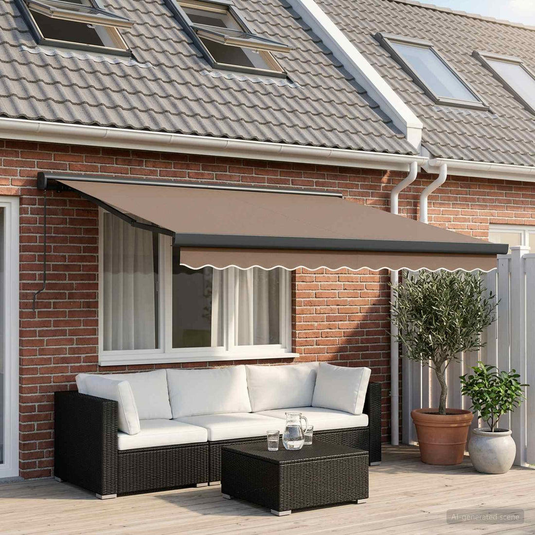 vidaXL Toldo retráctil Topo 350 x 250 cm Lona y Aluminio