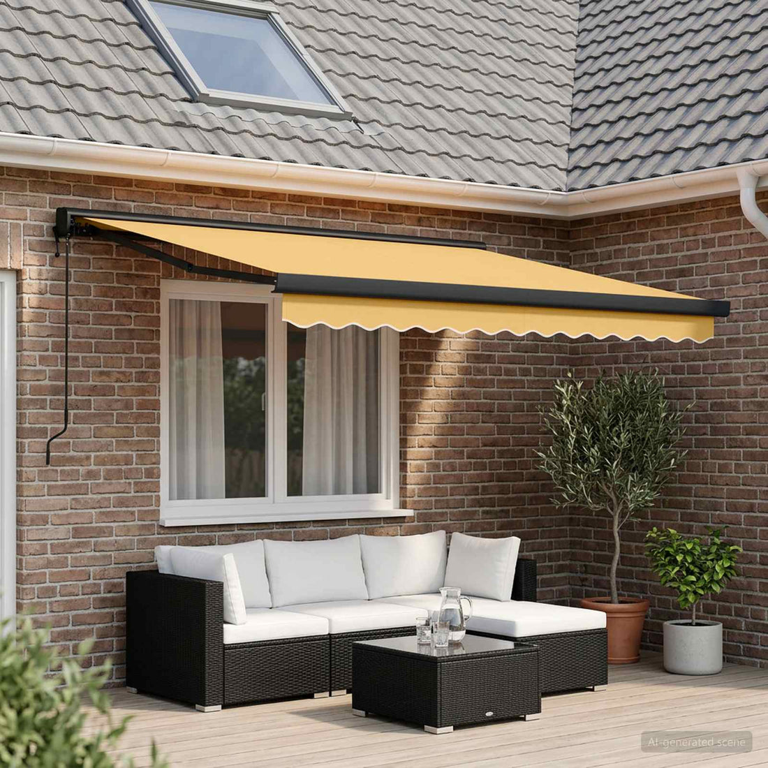 vidaXL Toldo retráctil Arena 350 x 250 cm Tela y Metal