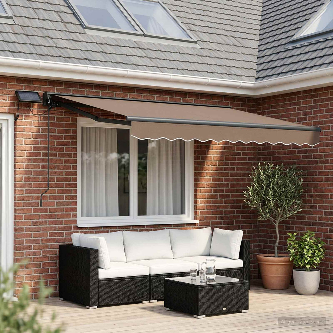 vidaXL Armazón de toldo manual con LEDs Topo 3,5 x 2,5 m