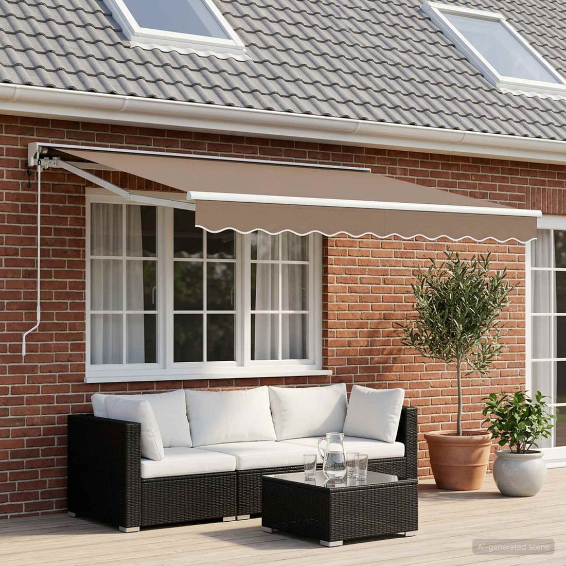 vidaXL Toldo Retráctil Eléctrico Topo 3,5 x 2,5 m Poliéster y Aluminio