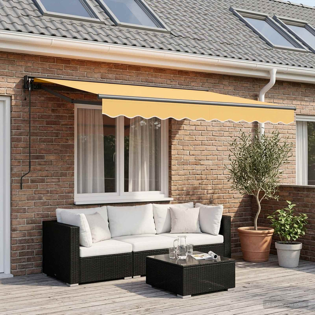 vidaXL Toldo retráctil Arena 3,5 x 2,5 m Poliéster y Aluminio