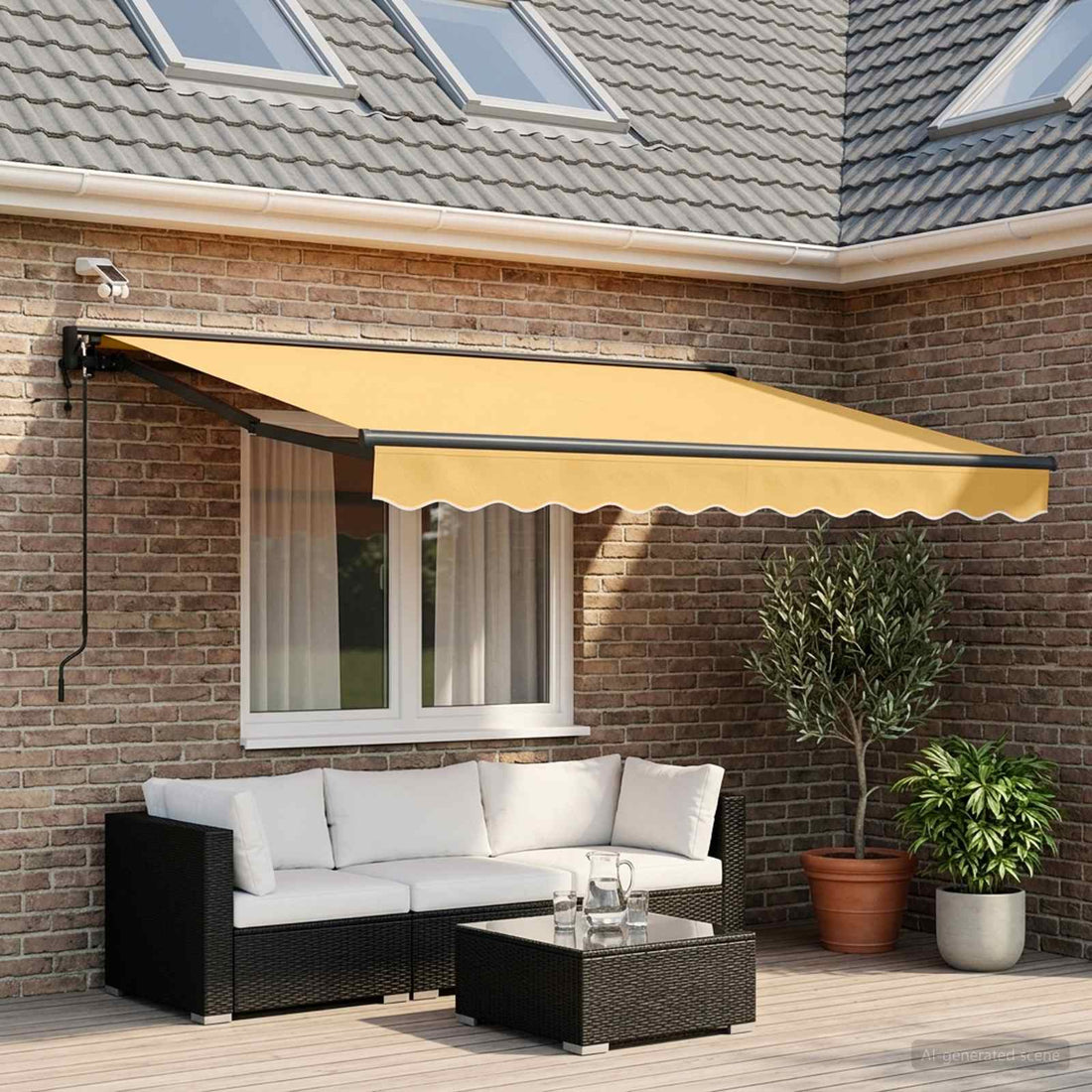 vidaXL Toldo Retráctil Eléctrico Arena 3,5 x 2,5 m