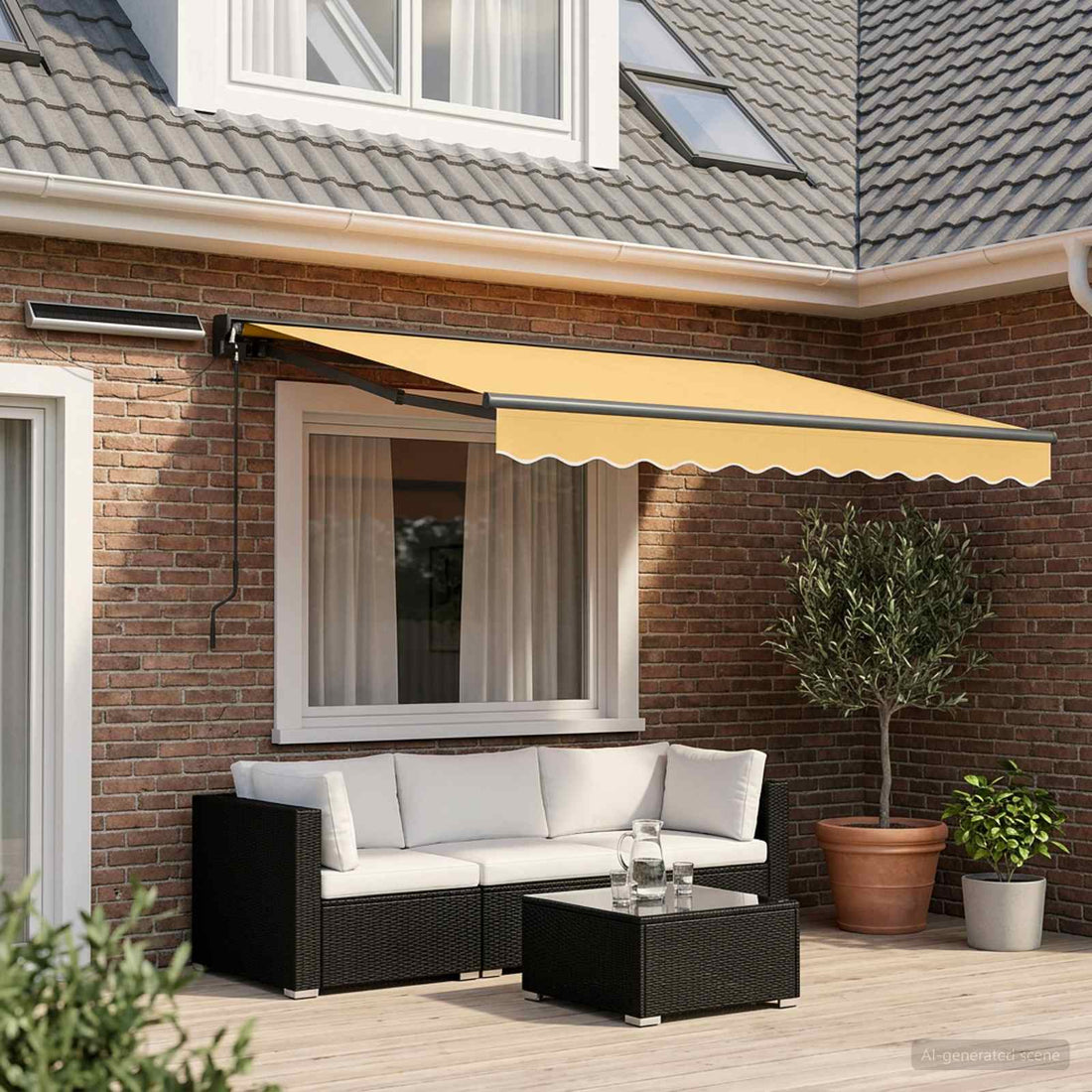 vidaXL Toldo Retráctil Eléctrico Arena 3,5 x 2,5 m