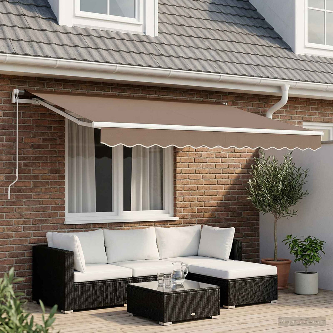 vidaXL Toldo retráctil Gris topo 400 x 300 cm Poliéster y Aluminio