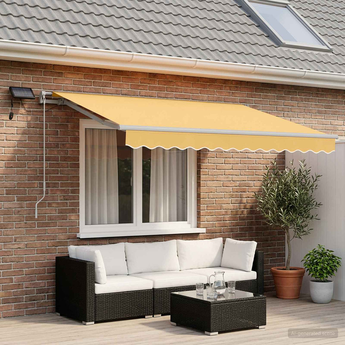 vidaXL Toldo retráctil Arena 400 x 300 cm Tela y Aluminio