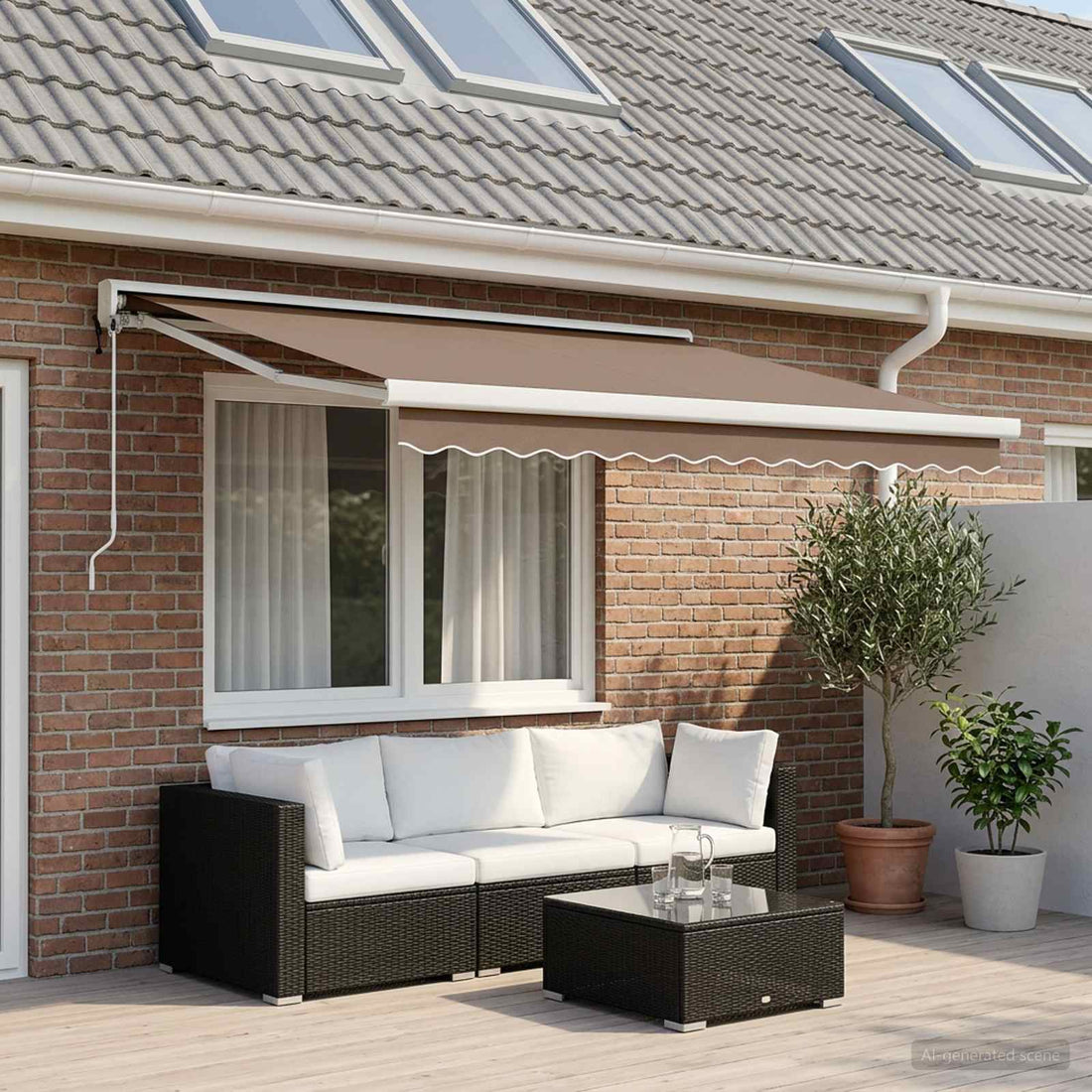 vidaXL Toldo retráctil Gris topo 400 x 300 cm Tela y Metal