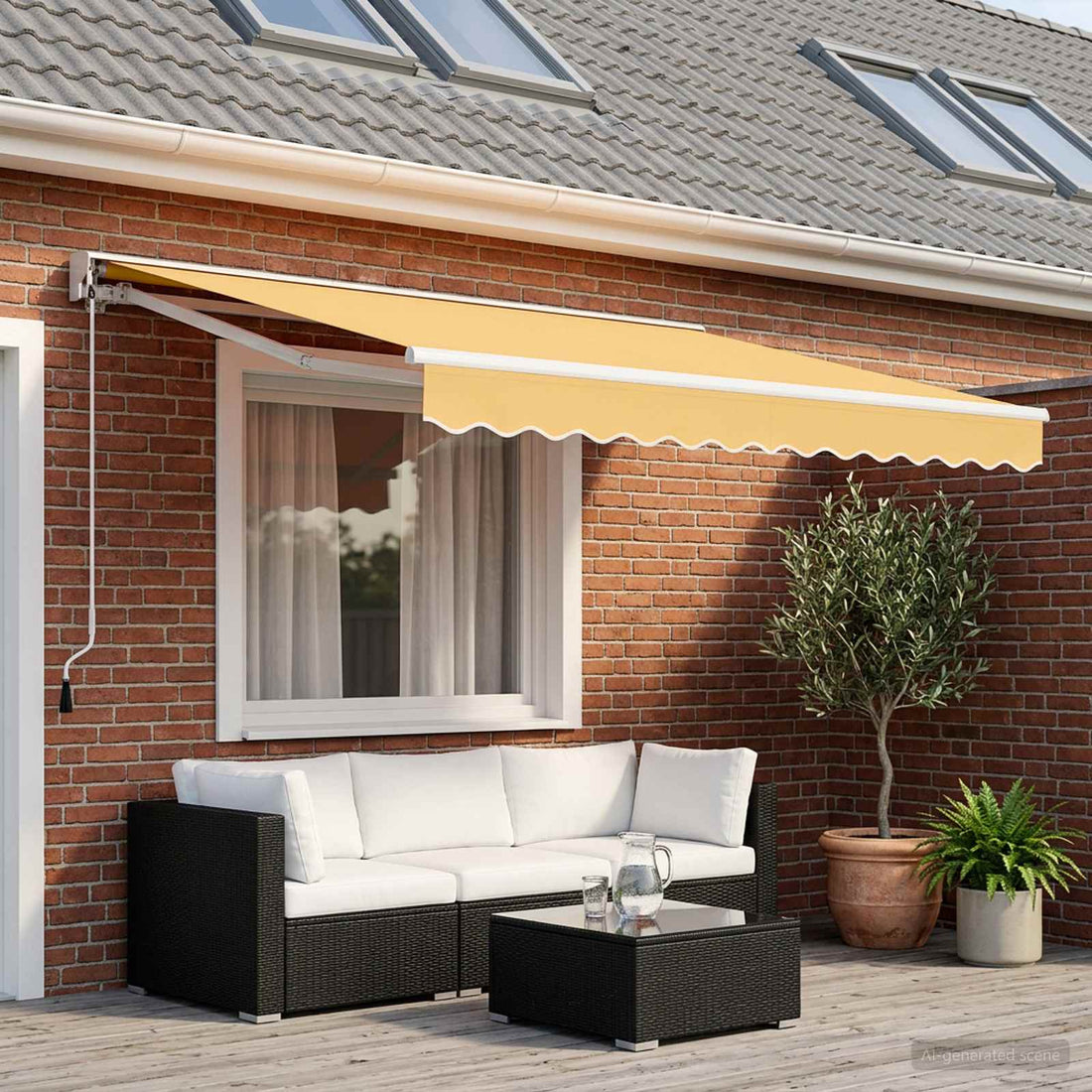 vidaXL Toldo Retráctil Eléctrico Arena 4 x 3 m Poliéster y Aluminio