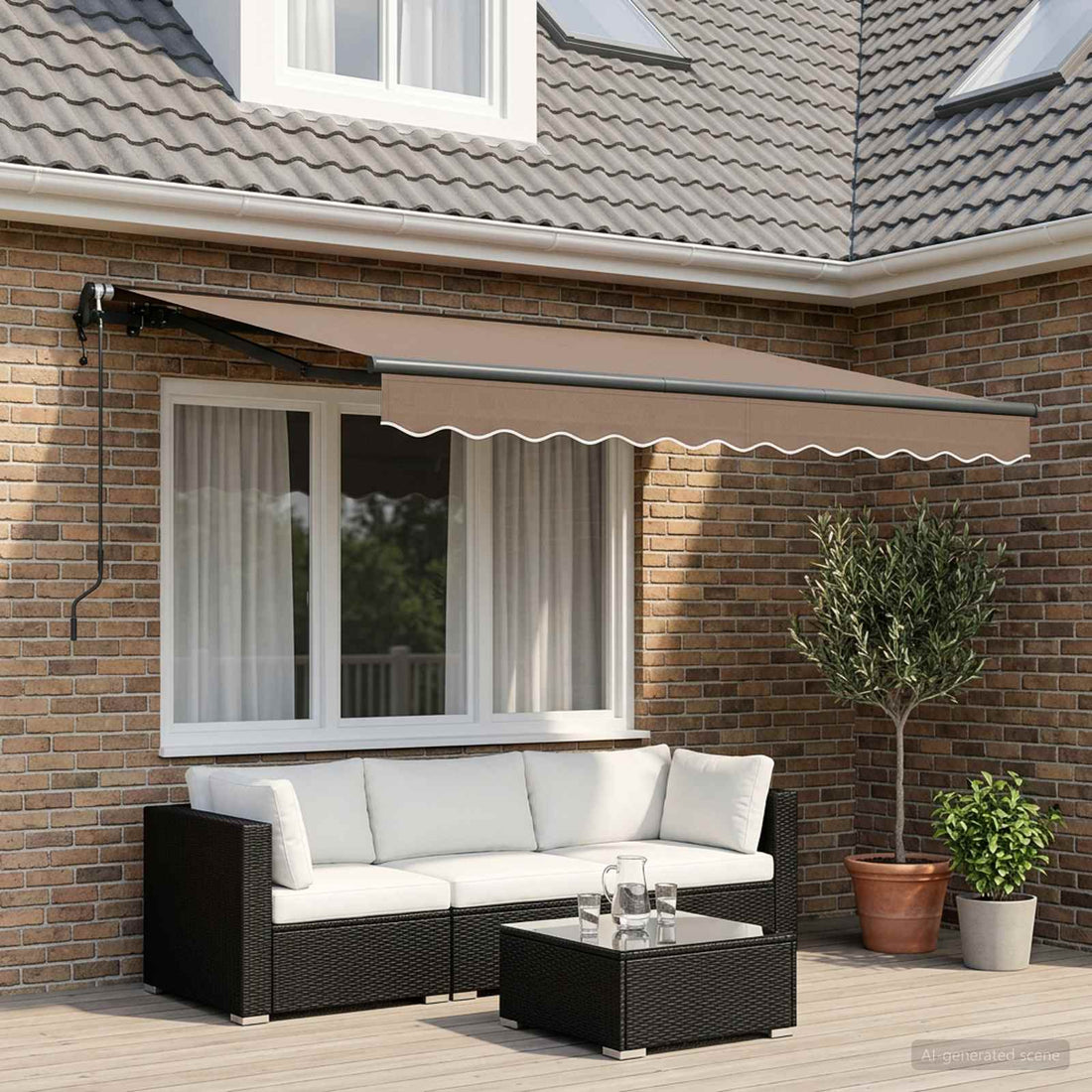 vidaXL Toldo retráctil Gris topo 450 x 350 cm Tela y Aluminio