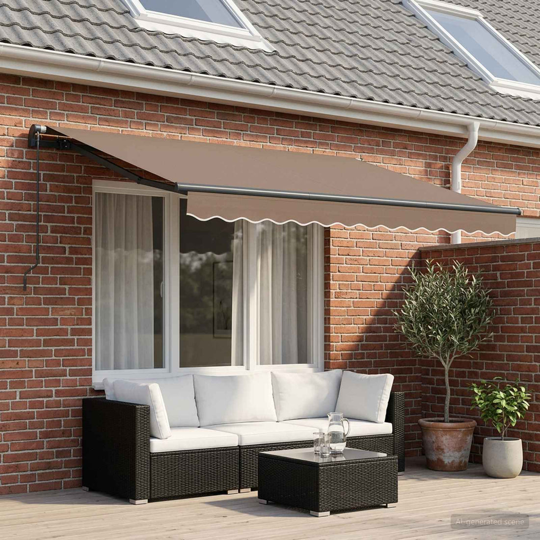 vidaXL Toldo retráctil Gris topo 500 x 300 cm Poliéster y Aluminio
